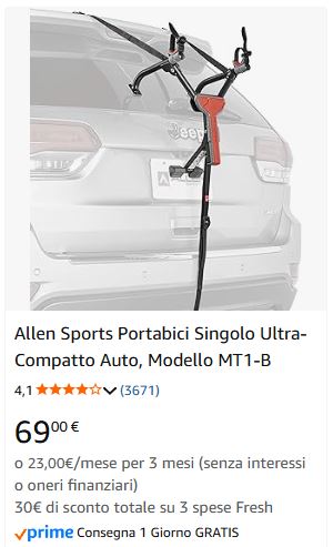 porta 2 bici da auto