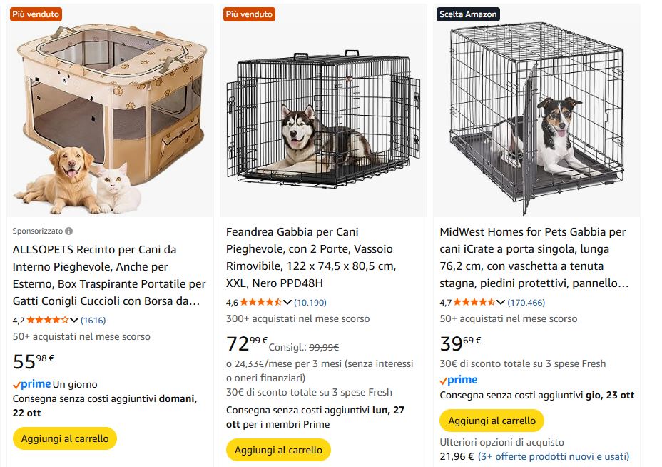 dove acquistare kennel cani